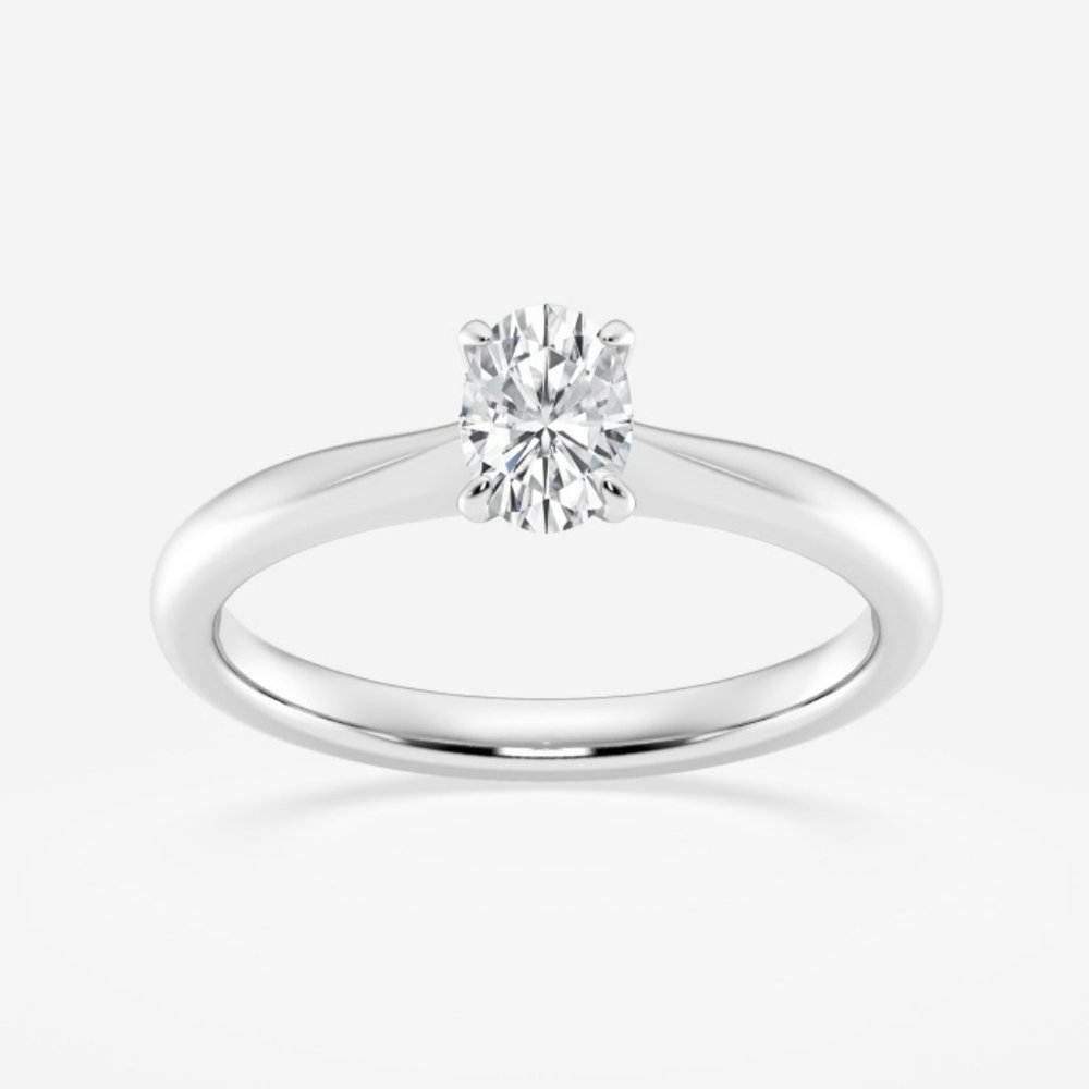 1/2 ctw Oval Lab Grown Diamond Petite Solitaire Engagement Ring